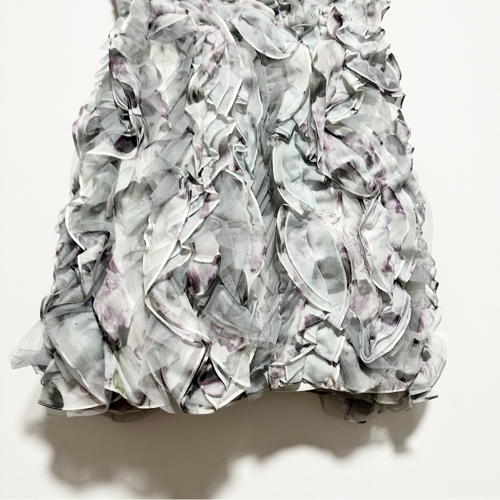 BCBGMAXAZRIA Eva Silk Ruffled Petal Dress Size 8 - Picture 7 of 15